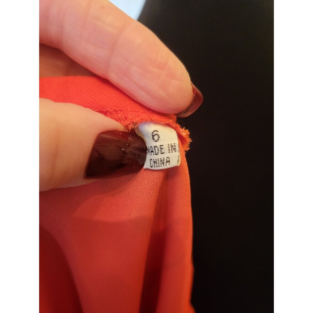 Y2K Coral Floral Sheer Asymmetrical Ruffle Slip Skirt 6 Cottage Fairy Spring - Picture 7 of 7